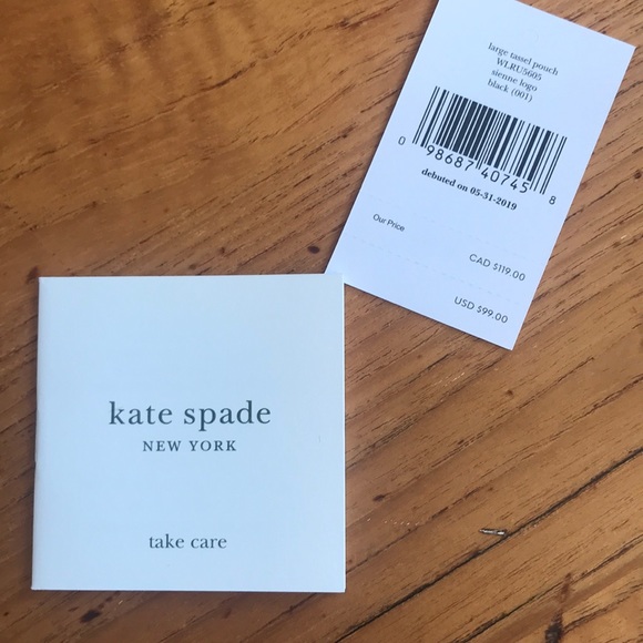 NWT Kate Spade black zip pouch - Picture 7 of 8